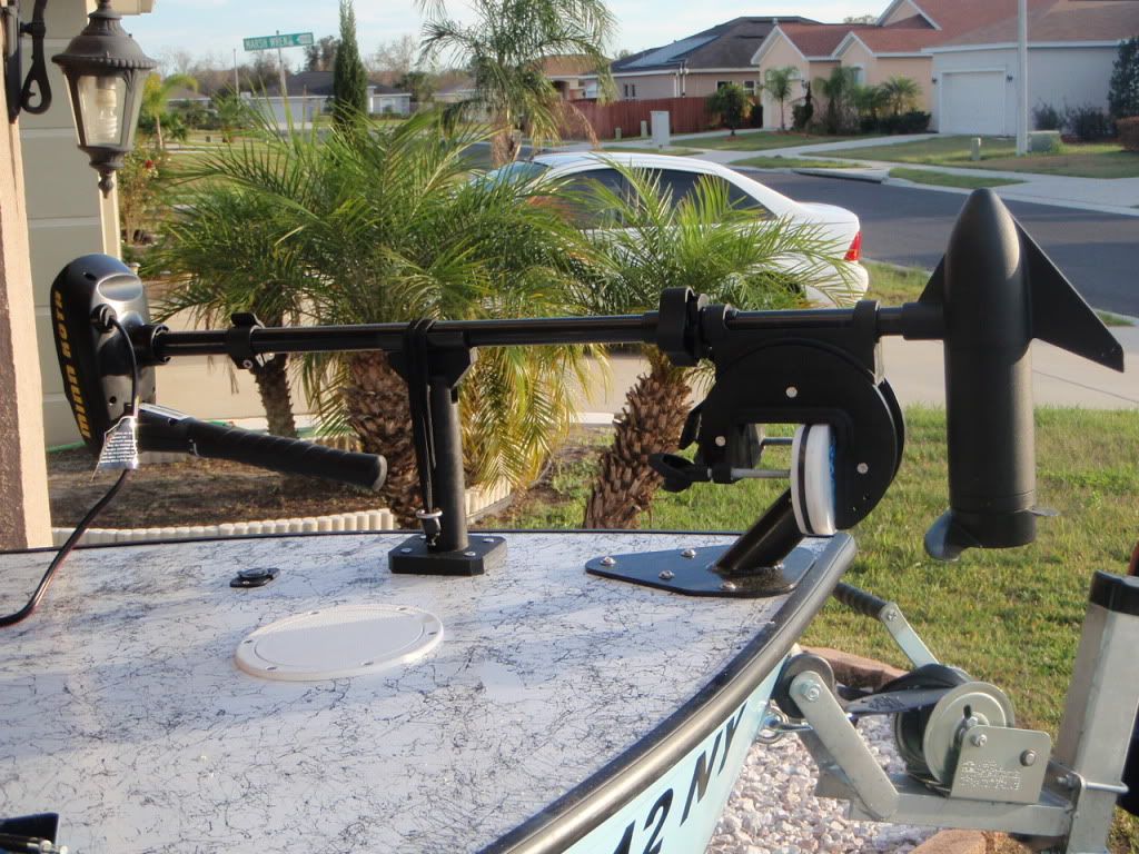 Trolling motor brace by Anytide Dedicated To The Smallest Of Skiffs